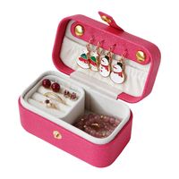 Cute Pastoral Solid Color Pu Leather Jewelry Boxes sku image 6