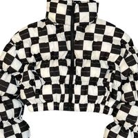 Cute Checkered Cotton Blend Girls Outerwear main image 6