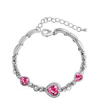 Shiny Heart Shape Alloy Inlay Crystal Women's Bracelets sku image 2