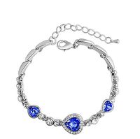 Shiny Heart Shape Alloy Inlay Crystal Women's Bracelets sku image 5