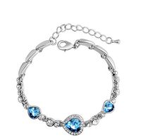 Shiny Heart Shape Alloy Inlay Crystal Women's Bracelets sku image 1