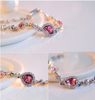 Shiny Heart Shape Alloy Inlay Crystal Women's Bracelets main image 3