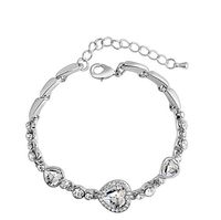 Shiny Heart Shape Alloy Inlay Crystal Women's Bracelets sku image 4