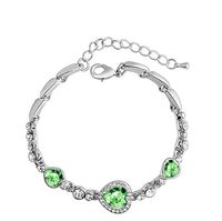Shiny Heart Shape Alloy Inlay Crystal Women's Bracelets sku image 3