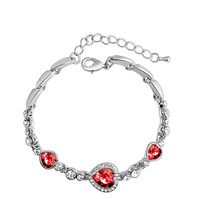 Shiny Heart Shape Alloy Inlay Crystal Women's Bracelets sku image 9