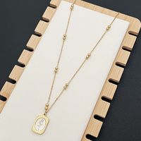 Simple Style Solid Color Stainless Steel Plating 18k Gold Plated Pendant Necklace main image 5