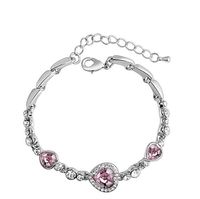Shiny Heart Shape Alloy Inlay Crystal Women's Bracelets sku image 8