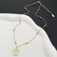 Simple Style Solid Color Stainless Steel Plating 18k Gold Plated Pendant Necklace main image 2