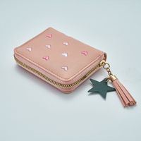 Women's Star Heart Shape Pu Leather Zipper Wallets sku image 1