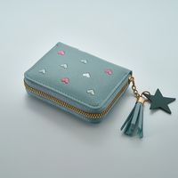 Women's Star Heart Shape Pu Leather Zipper Wallets sku image 4