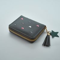 Women's Star Heart Shape Pu Leather Zipper Wallets sku image 3