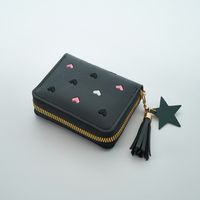 Women's Star Heart Shape Pu Leather Zipper Wallets sku image 2