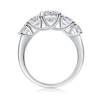 Simple Style Solid Color Sterling Silver Inlay Moissanite Rings main image 2