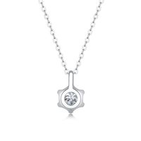 Style Simple Couleur Unie Argent Sterling Incruster Moissanite Pendentif main image 3