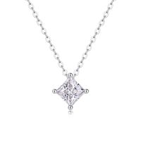 Simple Style Solid Color Sterling Silver Moissanite Pendant Necklace In Bulk main image 5