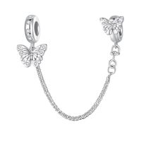 Casual Retro Moon Heart Shape Butterfly Sterling Silver Inlay Zircon Jewelry Accessories sku image 3