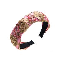 Elegant Luxurious Flower Petal Cloth Knit Embroidery Hair Band sku image 4
