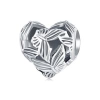 Casual Retro Moon Heart Shape Butterfly Sterling Silver Inlay Zircon Jewelry Accessories sku image 1