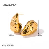 1 Pair IG Style Simple Style Water Droplets 316 Stainless Steel  18K Gold Plated Ear Studs main image 2