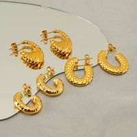 1 Pair Elegant Water Droplets Polishing Gold Plated Stainless Steel Titanium Steel 18K Gold Plated Earrings main image 4
