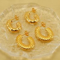 1 Pair Elegant Water Droplets Polishing Gold Plated Stainless Steel Titanium Steel 18K Gold Plated Earrings main image 2