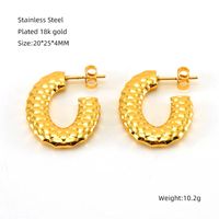 1 Pair Elegant Water Droplets Polishing Gold Plated Stainless Steel Titanium Steel 18K Gold Plated Earrings sku image 1