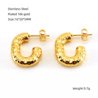 1 Pair Elegant Water Droplets Polishing Gold Plated Stainless Steel Titanium Steel 18K Gold Plated Earrings sku image 2