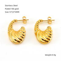 1 Pair Elegant Water Droplets Polishing Gold Plated Stainless Steel Titanium Steel 18K Gold Plated Earrings sku image 3