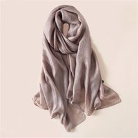 Autumn Fashion Travel Monochrome Sunscreen Scarf Linen New Imitated Silk Scarves New Sweet Lady Shawl sku image 3