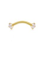 Simple Style Solid Color Stainless Steel Plating Inlay Zircon 18k Gold Plated Eyebrow Nails sku image 1