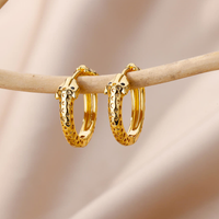 1 Paar Einfacher Stil Einfarbig Überzug Rostfreier Stahl 18 Karat Vergoldet Ohrringe main image 3