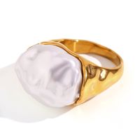 Wholesale Vintage Style Simple Style Classic Style Geometric Stainless Steel Plating Inlay 18k Gold Plated Acrylic Rings sku image 4