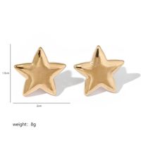 1 Pair Simple Style Geometric Star Plating 304 Stainless Steel Copper Earrings main image 3