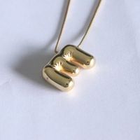 Simple Style Classic Style Letter Copper 18k Gold Plated Pendant Necklace In Bulk sku image 5