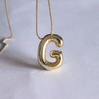 Simple Style Classic Style Letter Copper 18k Gold Plated Pendant Necklace In Bulk sku image 7