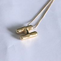 Simple Style Classic Style Letter Copper 18k Gold Plated Pendant Necklace In Bulk sku image 13