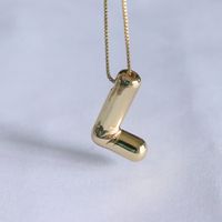 Simple Style Classic Style Letter Copper 18k Gold Plated Pendant Necklace In Bulk sku image 12