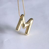 Simple Style Classic Style Letter Copper 18k Gold Plated Pendant Necklace In Bulk sku image 17