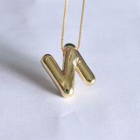 Simple Style Classic Style Letter Copper 18k Gold Plated Pendant Necklace In Bulk sku image 15