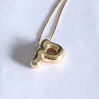 Simple Style Classic Style Letter Copper 18k Gold Plated Pendant Necklace In Bulk sku image 19