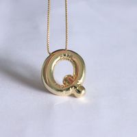 Simple Style Classic Style Letter Copper 18k Gold Plated Pendant Necklace In Bulk sku image 20