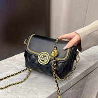 Women's Small Pu Leather Letter Lingge Streetwear Square Magnetic Buckle Crossbody Bag main image 3
