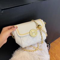 Women's Small Pu Leather Letter Lingge Streetwear Square Magnetic Buckle Crossbody Bag main image 5
