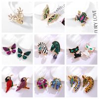 Rétro Animal Alliage Incruster Strass Femmes Corsage Broches main image 1