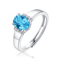 Simple Style Classic Style Round Sterling Silver Inlay Moissanite Zircon Rings sku image 2