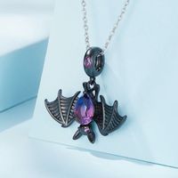 Casual Heart Shape Bat Sterling Silver Inlay Glass Zircon Jewelry Accessories main image 5