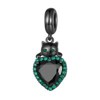 Casual Heart Shape Bat Sterling Silver Inlay Glass Zircon Jewelry Accessories sku image 8