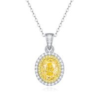 Elegant Round Sterling Silver High Carbon Diamond Pendant Necklace In Bulk sku image 1
