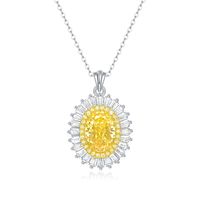 Elegant Oval Sterling Silver High Carbon Diamond Pendant Necklace In Bulk sku image 1