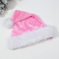 Christmas High-end Plush Christmas Hat Plus-sized Thick Big Ball Christmas Hat Hat For The Elderly Green Pink Red sku image 6